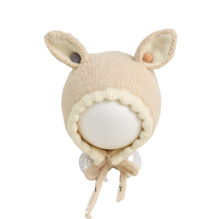 宝宝帽子秋冬款毛绒帽可爱超萌女宝宝系绳护耳包头帽婴幼儿套头帽