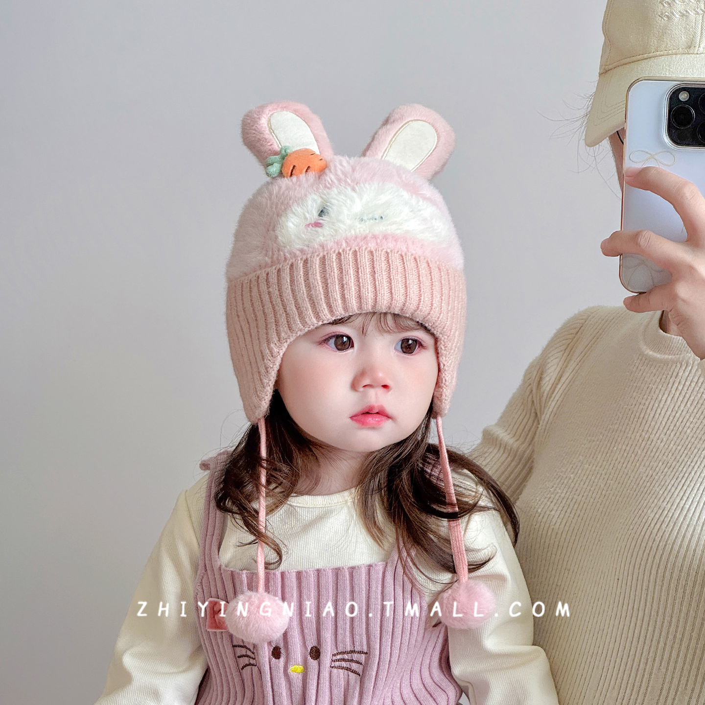 婴儿毛绒帽可爱超萌宝宝护耳帽子
