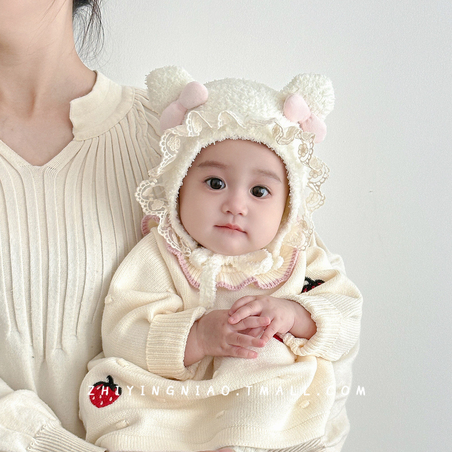 婴儿帽子秋冬季护耳帽小月龄宝宝毛绒帽可爱甜美婴幼儿针织帽加厚,童装/婴儿装/亲子装,帽子,淘宝优惠券,粉丝福利购,淘宝优惠卷