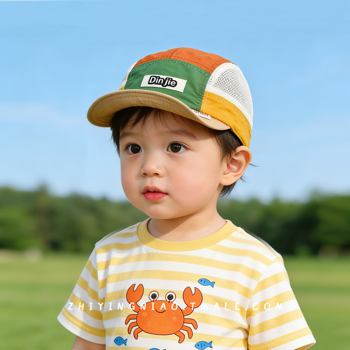 宝宝帽子夏季薄款婴儿童防晒帽女童可爱遮阳帽夏款男童外出鸭舌帽