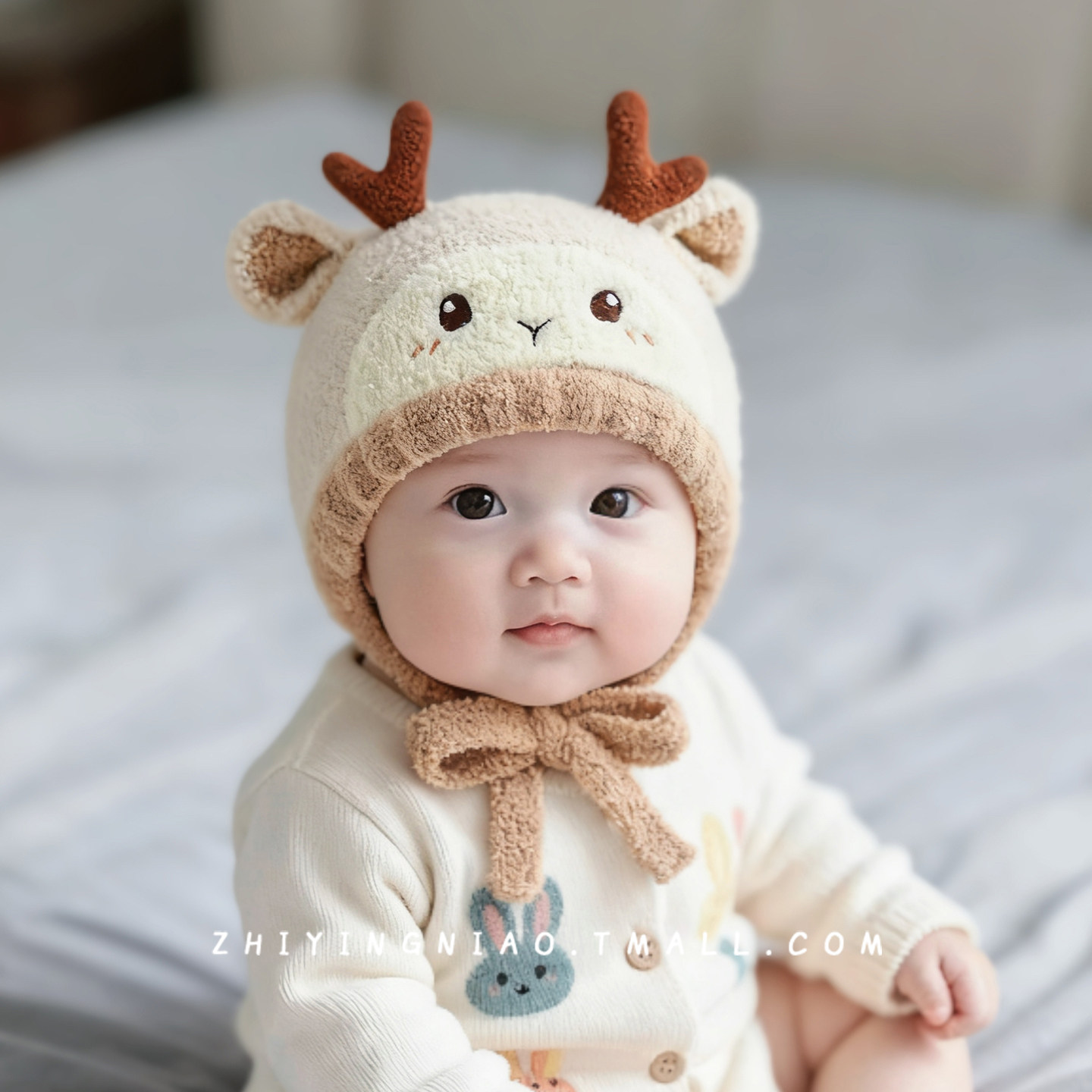 婴儿帽子秋冬季护耳帽可爱超萌婴幼儿针织帽加厚保暖男童毛线帽子