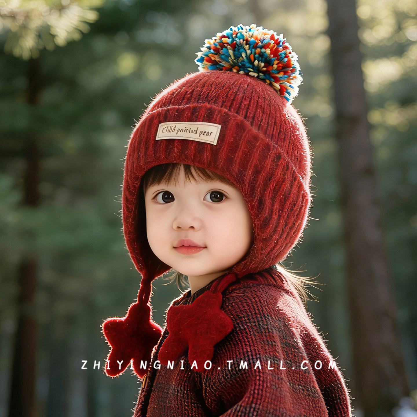 儿童帽子冬季韩版保暖套头帽加厚保暖男童女宝宝户外防寒毛线帽潮