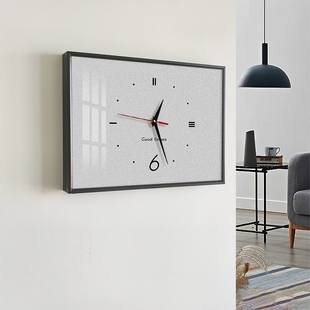 极简黑白电表箱装饰画配电箱弱电箱电闸盒遮挡挂画简约带钟表壁画