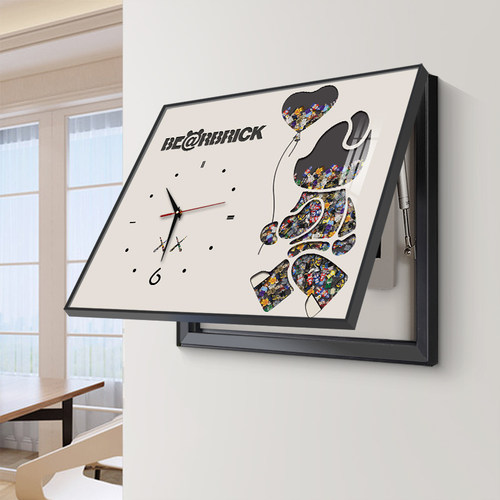 创意电表箱装饰画免打孔带钟表