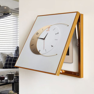 竖版电表箱装饰画竖款免打孔遮挡配电箱电闸总开关电源盒子带钟表