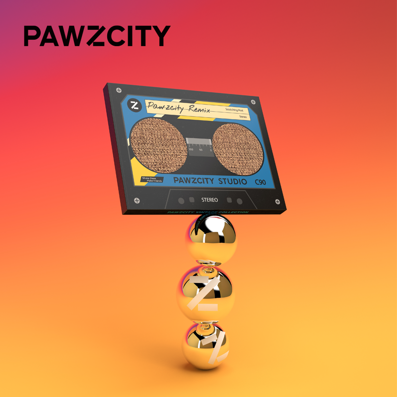pawzcity磁带猫抓板8090年代复古情怀猫咪