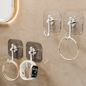 亚克力挂钩家用浴室免打孔无痕粘钩强力粘胶门后贴墙挂衣服强承重