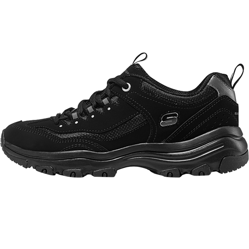 Skechers斯凯奇女鞋熊猫鞋官方旗舰春季保暖黑色老爹鞋运动休闲鞋