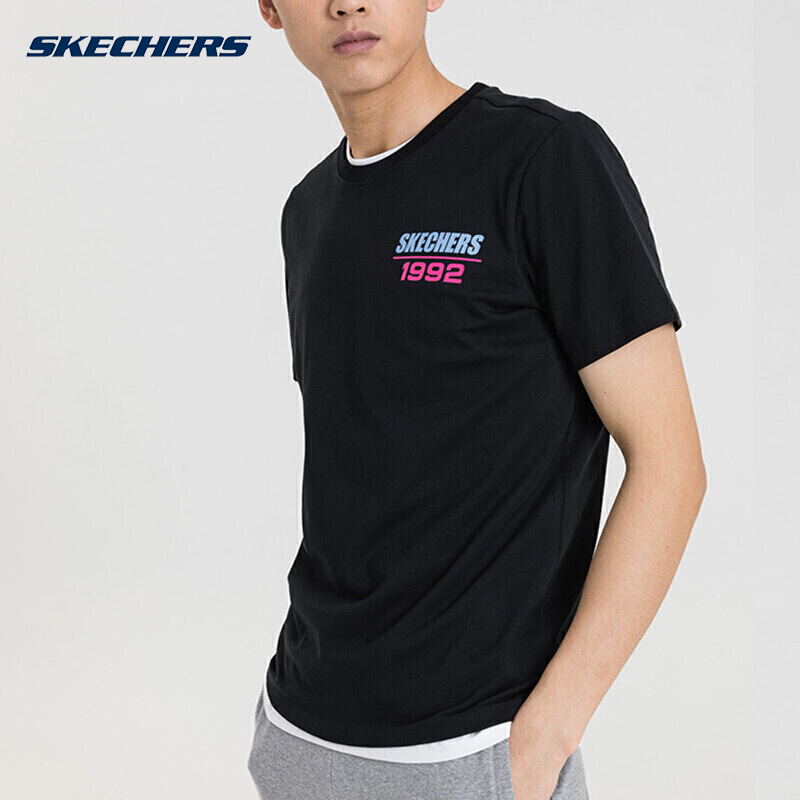 Skechers斯凯奇男装短袖T恤男夏季新款男士半袖透气休闲运动上衣