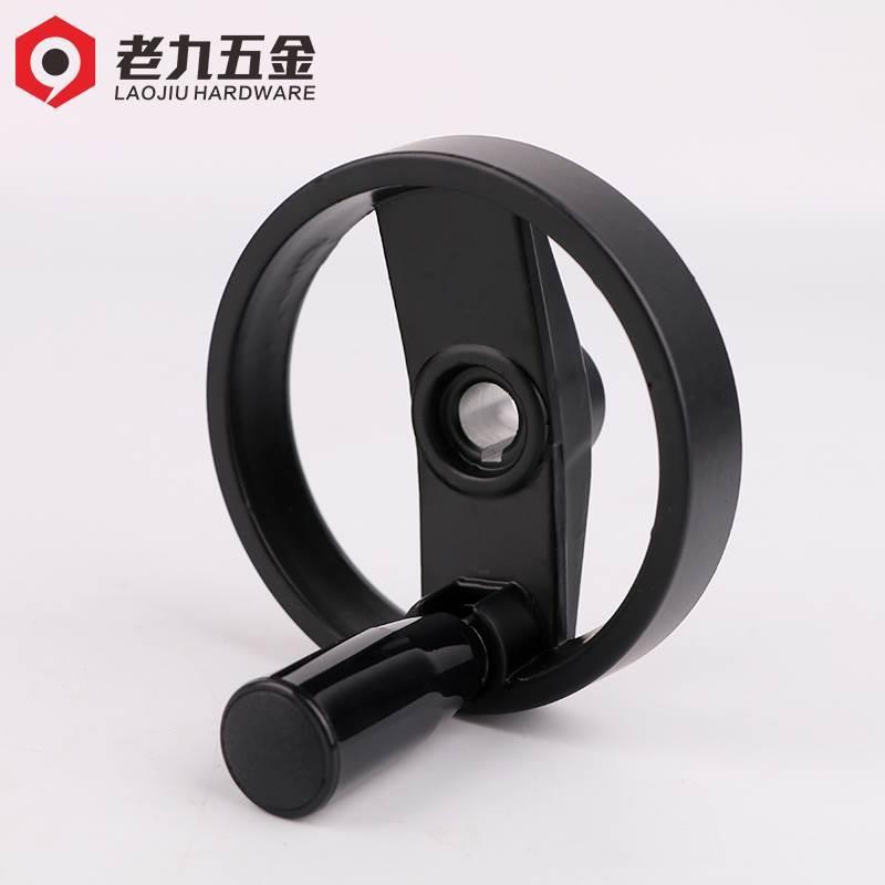 铝合金手轮机床手轮可折叠手柄圆形双辐条胶木轮100 125 160 200*