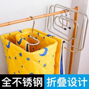 晒衣架窗外加厚凉床单被套神器家用旋转折叠被单架 不锈钢螺旋式
