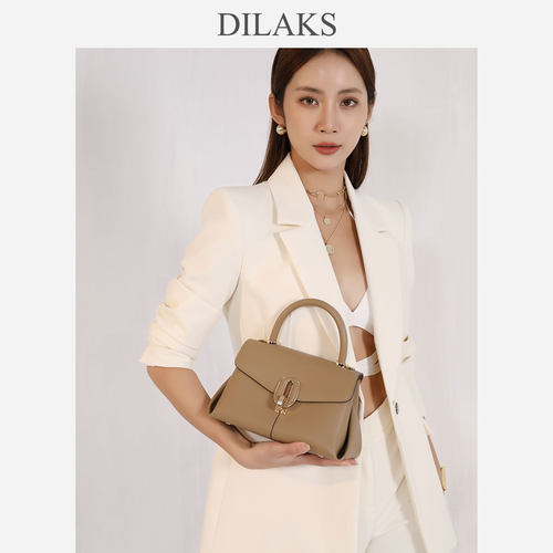 迪莱克丝官方正品牛皮铂金包
