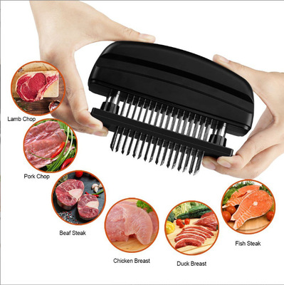 10A48针加强不锈钢松肉针嫩肉针牛排针断筋刀meat tenderizer拆洗