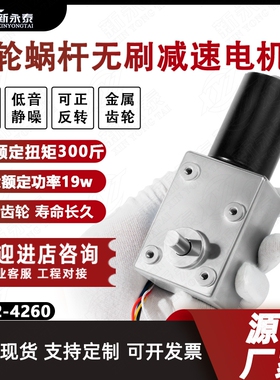 5882-4260无刷直流减速电机涡轮蜗杆大扭矩自锁微型调速马达12V24