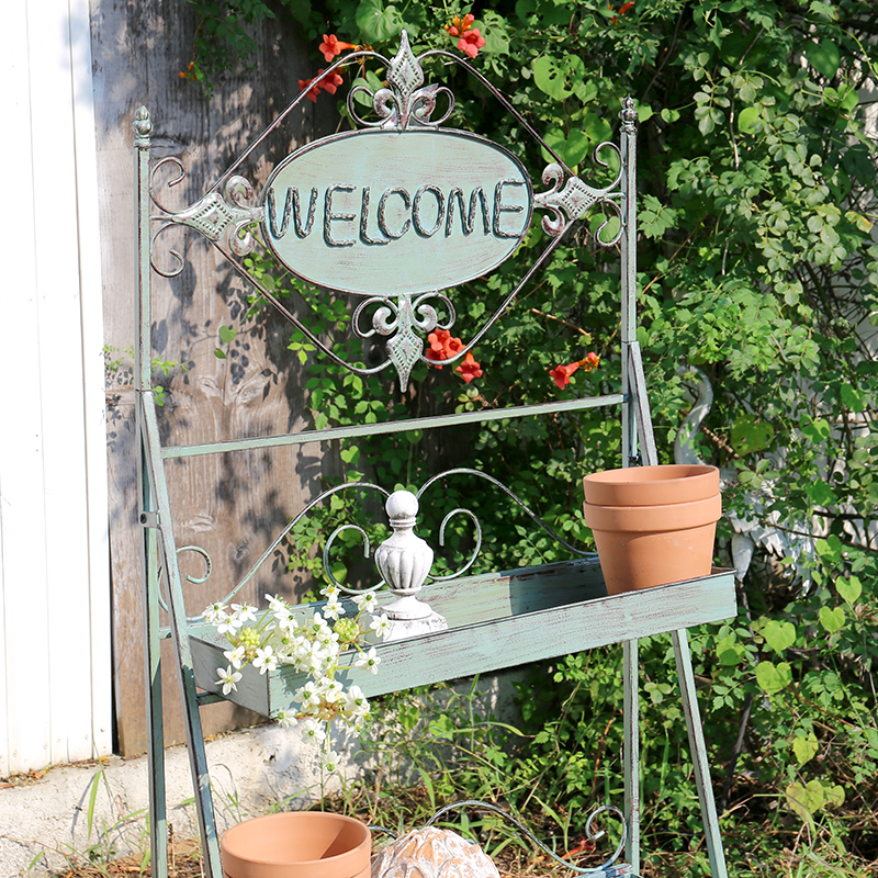 岛拉金属花架花盆架置物架层架美式乡村玄关架变架店铺门口装饰i.