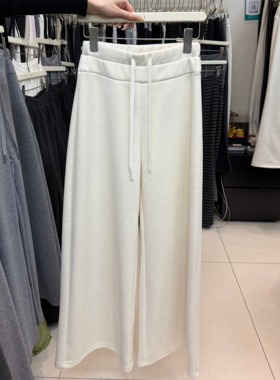 十三行拿货2025冬季新款韩版抽绳直筒加绒阔腿休闲裤s68815w156