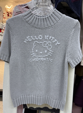 十三行现货2025冬新款韩版HelloKitty卡通短袖针织毛衣s68653w178