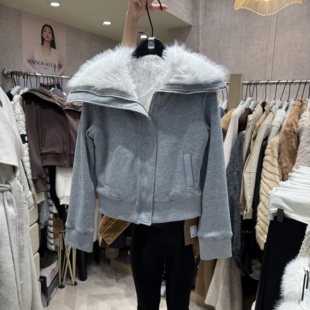 毛领休闲短款 十三行现货2025冬季 时尚 韩版 卫衣外套s68731w267 新款