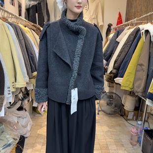 毛领双面羊毛短款 十三行现货2025冬季 时尚 韩版 外套S68717W500 新款