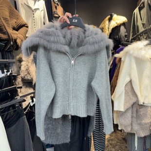 毛衣S68438W356 海军领毛毛针织开衫 十三行现货2025秋冬新款 韩版