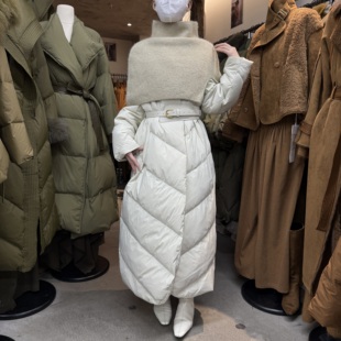 时尚 韩版 针织披肩羽绒服外套女S68661W732 新款 韩秀现货2025冬季