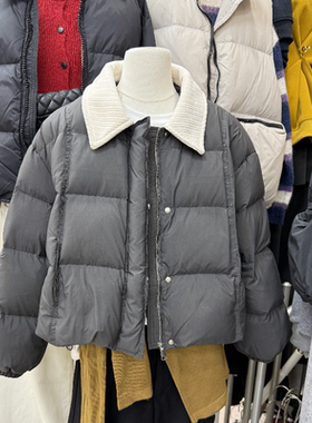 十三行现货2025冬季新款韩版时尚翻领宽松羽绒服外套女S68638W356