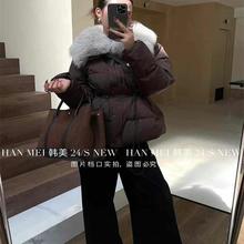 十三行现货2025秋冬新款韩版时尚设计感翻毛领羽绒服s8262W822