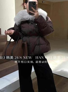 十三行现货2025秋冬新款韩版时尚设计感翻毛领羽绒服s8262W822