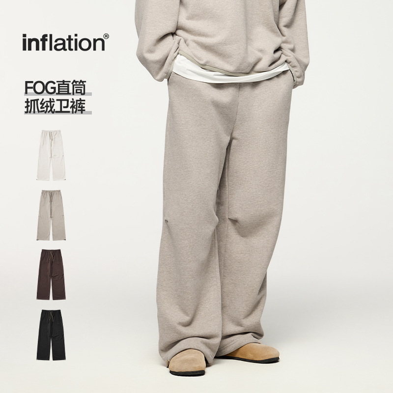 秋冬fog纯色直筒抓绒卫裤街头潮牌365G美式休闲裤男士运动直筒裤