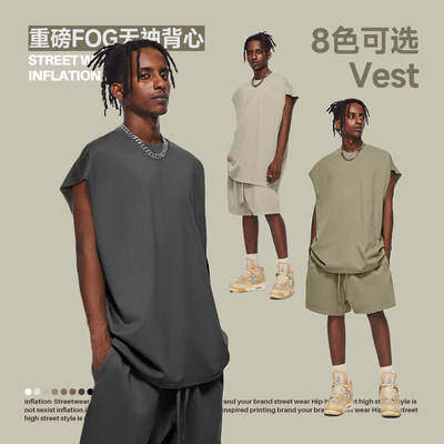 重磅305G大地色无袖背心