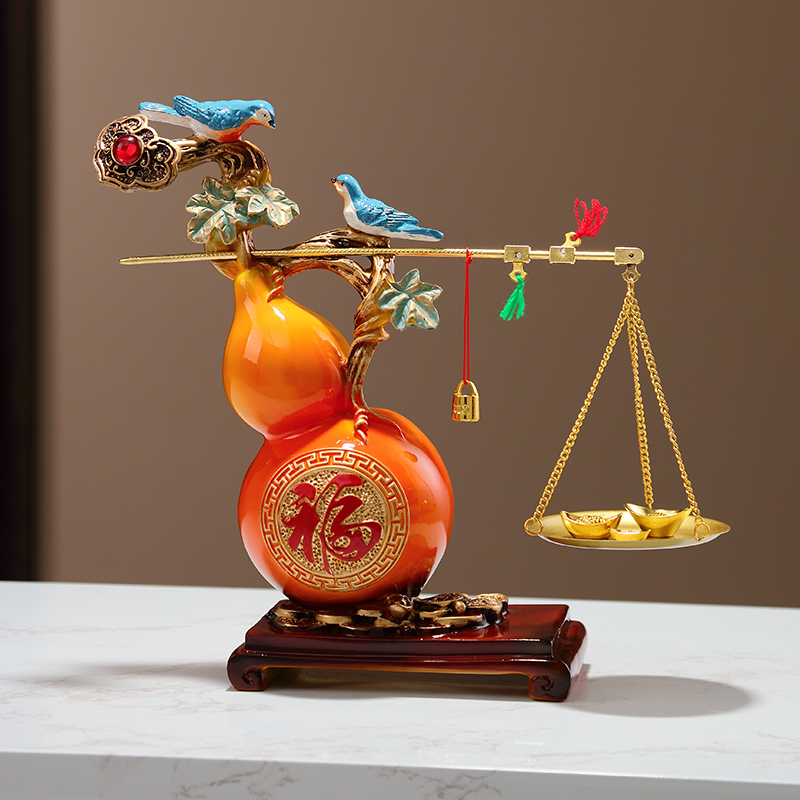 现代称心如意摆件葫芦福禄相伴客厅装饰品乔迁新居礼品