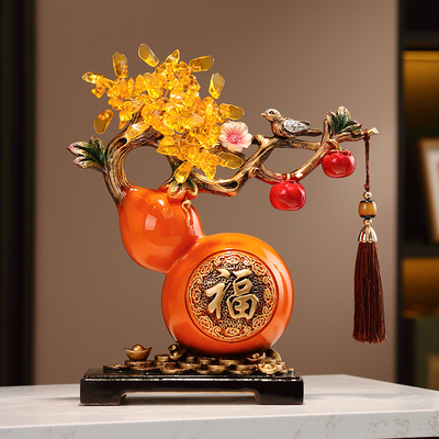 招财纳福葫芦摆件发财树