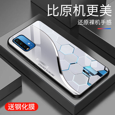 适用于红米note9手机壳玻璃4G简约新款个性商务创意保护套镜面时尚红米note9潮牌硅胶手机套高颜值外壳