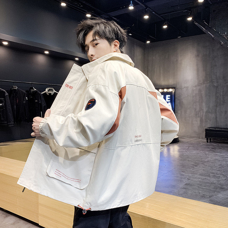 男士夹克秋季2020新款韩版休闲工装衣服潮流男装帅气百搭翻领外套