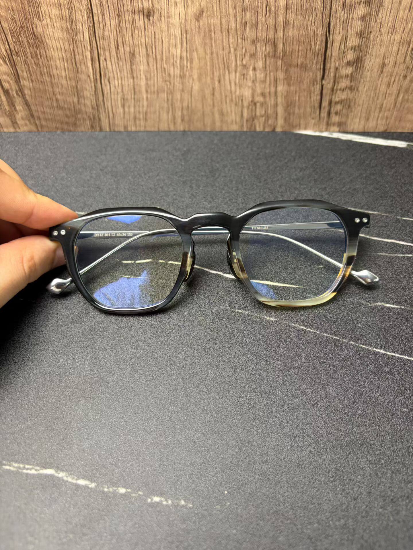 新款复古文艺稀有花色白花高档手工水牛角眼镜框可接私人定制款