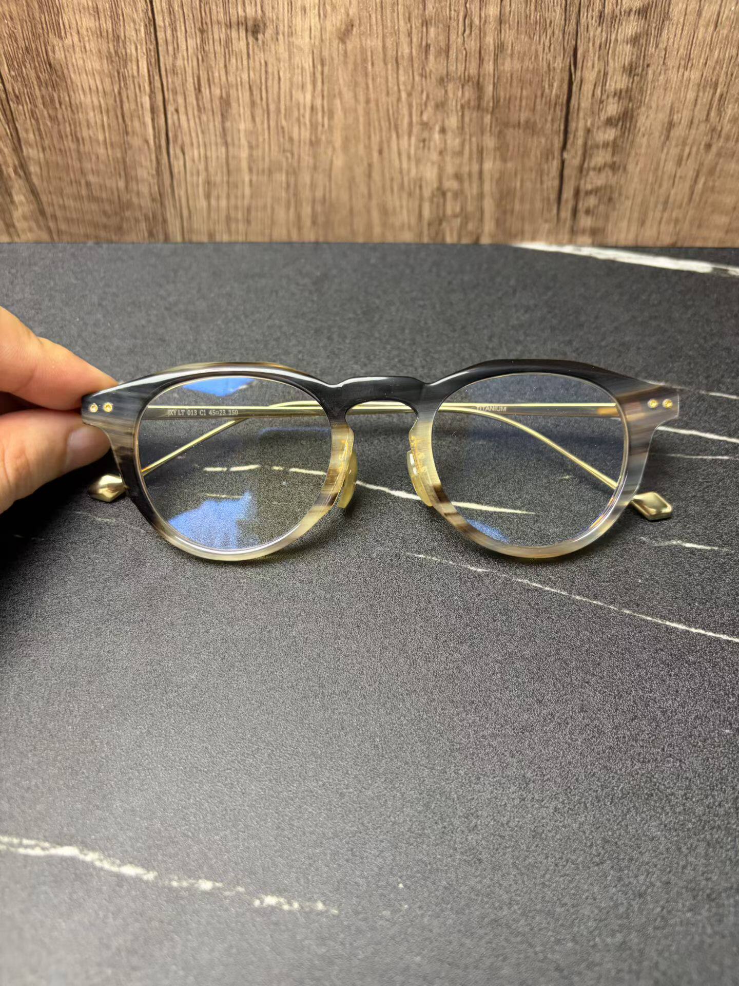 新款复古文艺稀有花色白色高档手工水牛角眼镜框可接私人定制款