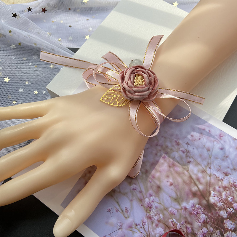 婚礼原创粉色简约唯美新娘手腕花伴娘姐妹团手绑花结婚手花手环,节庆用品/礼品,手腕花,淘宝优惠券,粉丝福利购,淘宝优惠卷