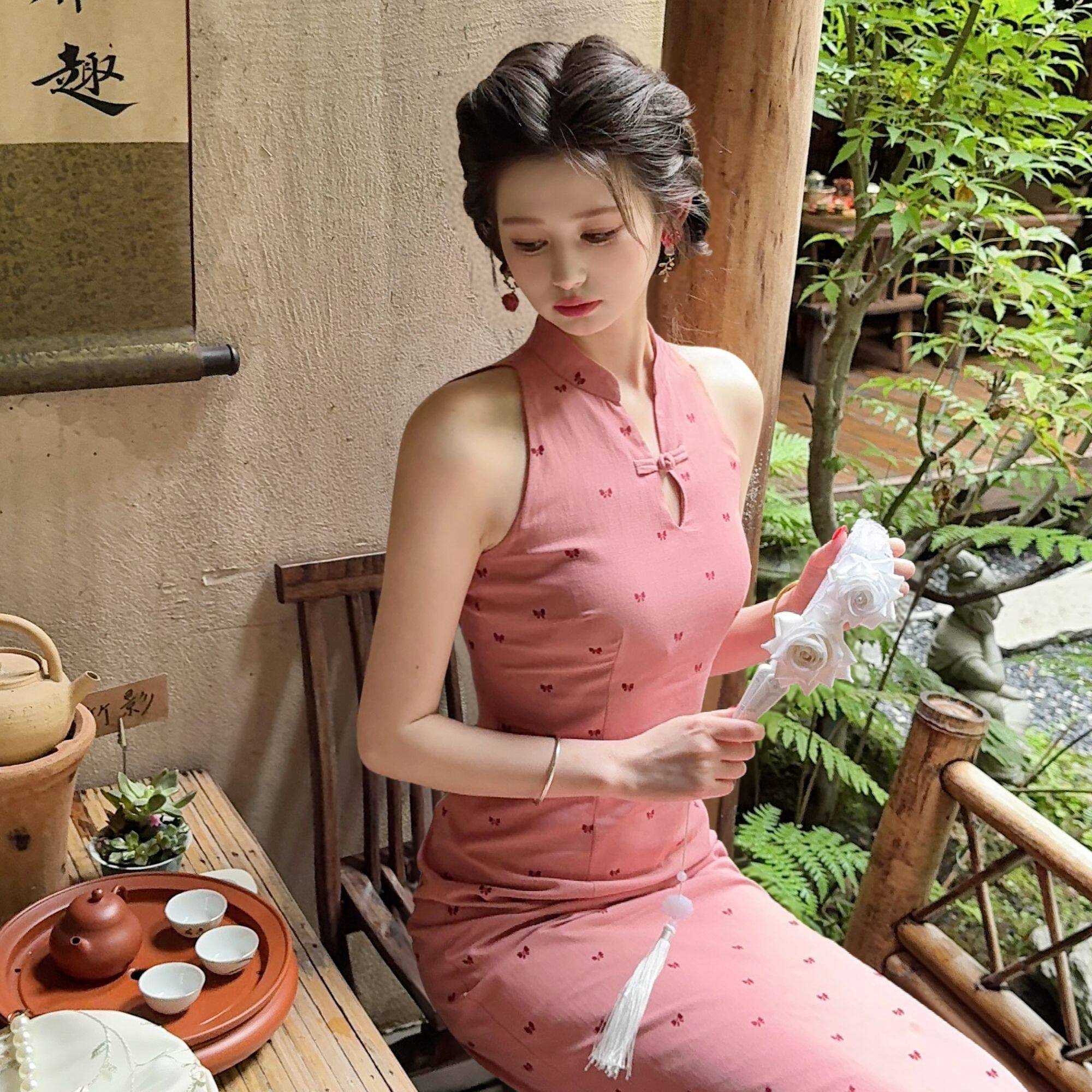 清 一生罗曼【玫花露】秋季新款新中式裙子旗袍款度假连衣裙L146图片