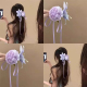 韵味紫色牡丹花朵飘带抓夹女2025新款 后脑勺发夹高级感侧边夹头饰