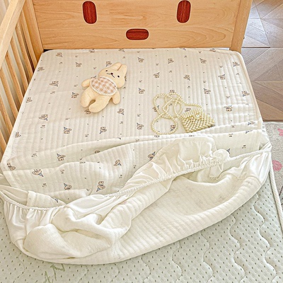 婴儿床纯棉儿童床笠夹棉加厚床罩