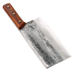 真正手工锻打菜刀 砍斩切两用文武刀弹簧钢老式生锈 锋利卤菜烧腊