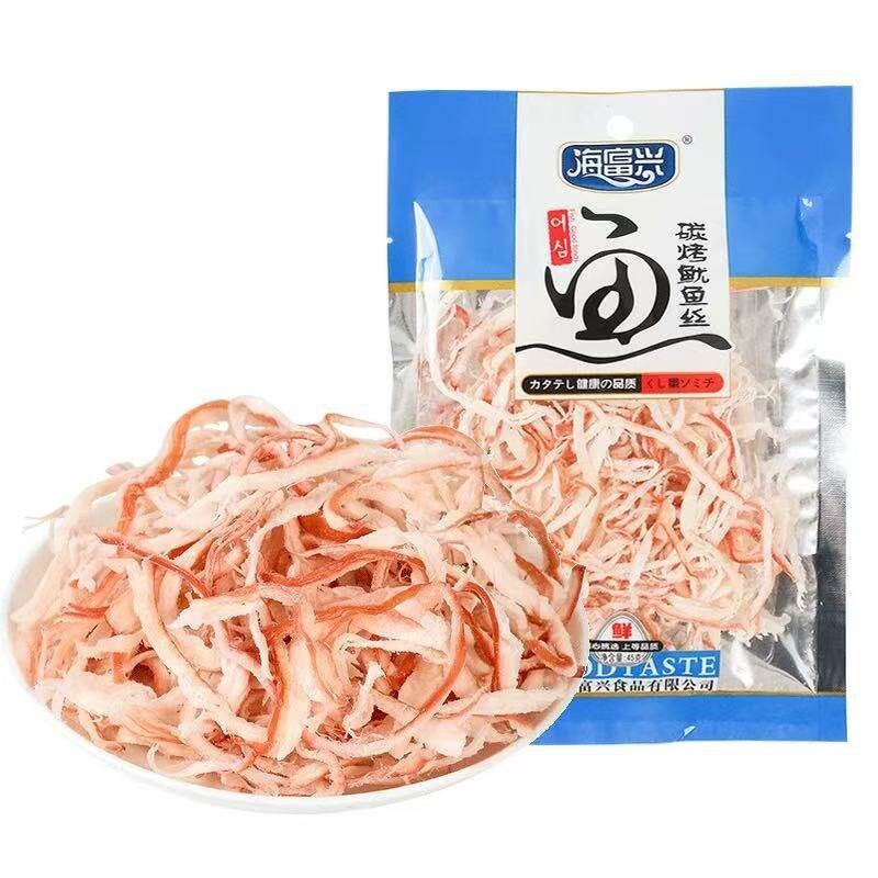 海富兴手撕鱿g鱼丝4袋碳烤鱿鱼条零食即食海鲜海味小吃休闲零食品