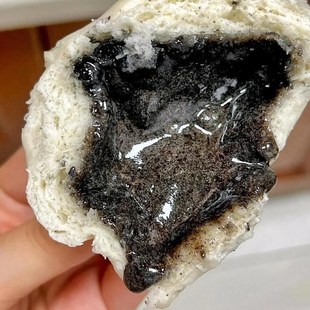 黑芝麻包子流f心黑芝麻馅包子手工包子早餐半成品速食加热即食馒