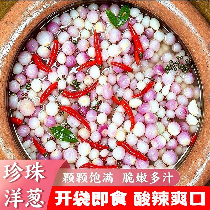 河南珍珠小洋葱450g紫皮迷你洋葱泡菜农家土坛腌制下饭菜商用批发