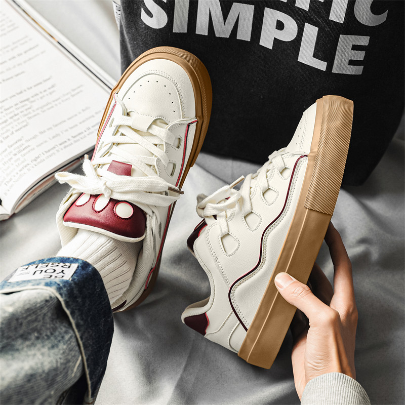 2026爆款百搭时尚板鞋男士撞色拼接透气胶底休闲鞋 ins 潮鞋新款,流行男鞋,休闲板鞋,淘宝优惠券,粉丝福利购,淘宝优惠卷