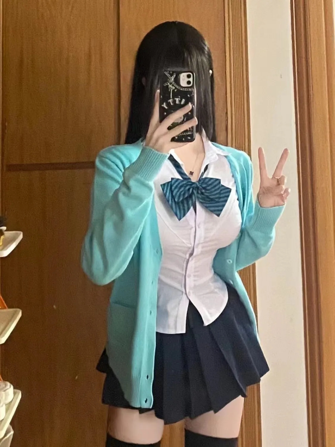 学院风JK开衫外套女秋冬日系制服毛衣套装学生校供针织衫全套校服