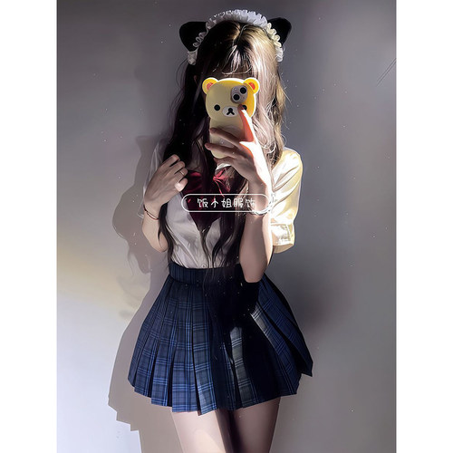 原创JK制服套装短袖收腰衬衫上衣学生学院风穿搭百搭凛凛短裙夏款