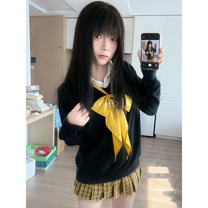 日系向日葵正版JK原创秋冬制服格裙女毛衣长袖学院针织衫套装软妹