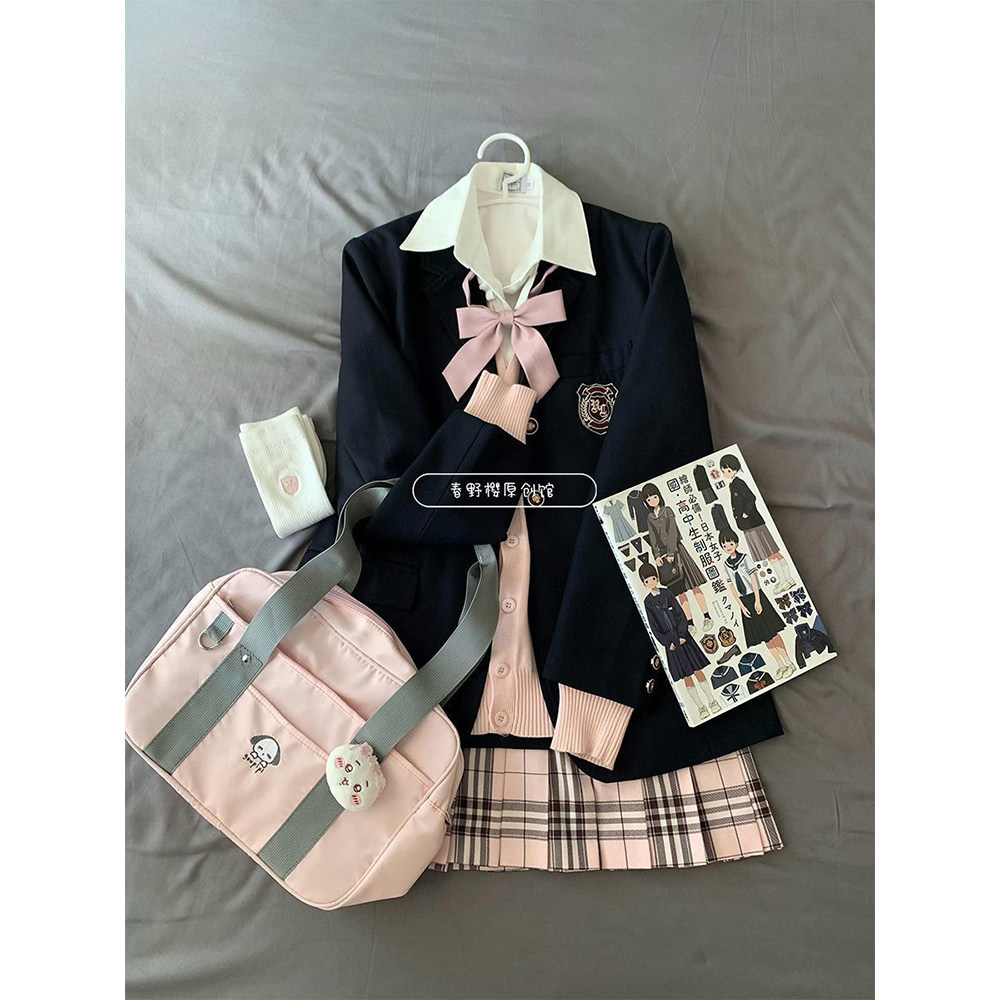 原创jk制服西装外套秋冬日系学院风正版校供三粒扣黑色西服套装女,女装/女士精品,时尚套装,淘宝优惠券,粉丝福利购,淘宝优惠卷