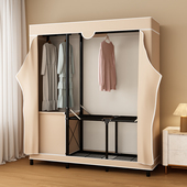 衣柜家用卧室免安装 折叠简易布衣柜出租房用全钢架加粗加固收纳柜